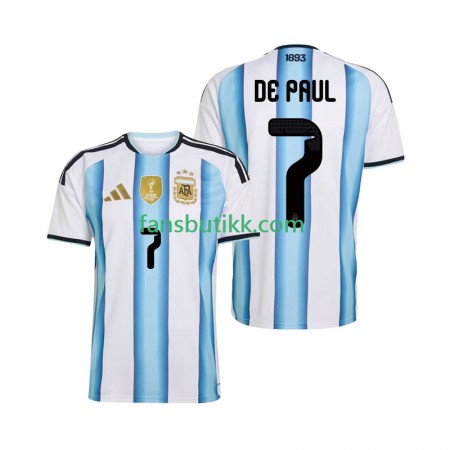 Fotballdrakt Argentina Rodrigo De Paul 7 World Cup Hjemmetrøye 2026 Kortermet